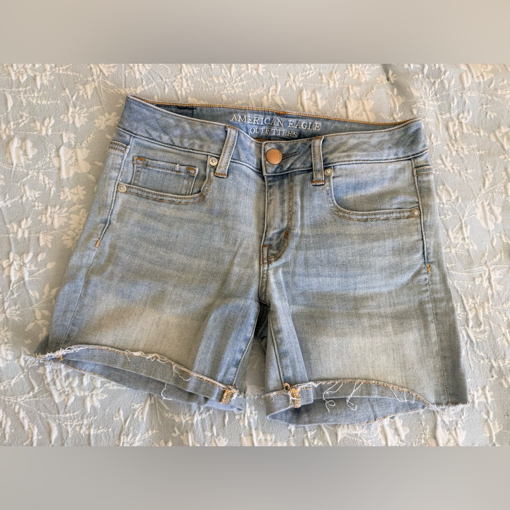 American Eagle Outfitters Light Blue Denim Cutoff Shorts